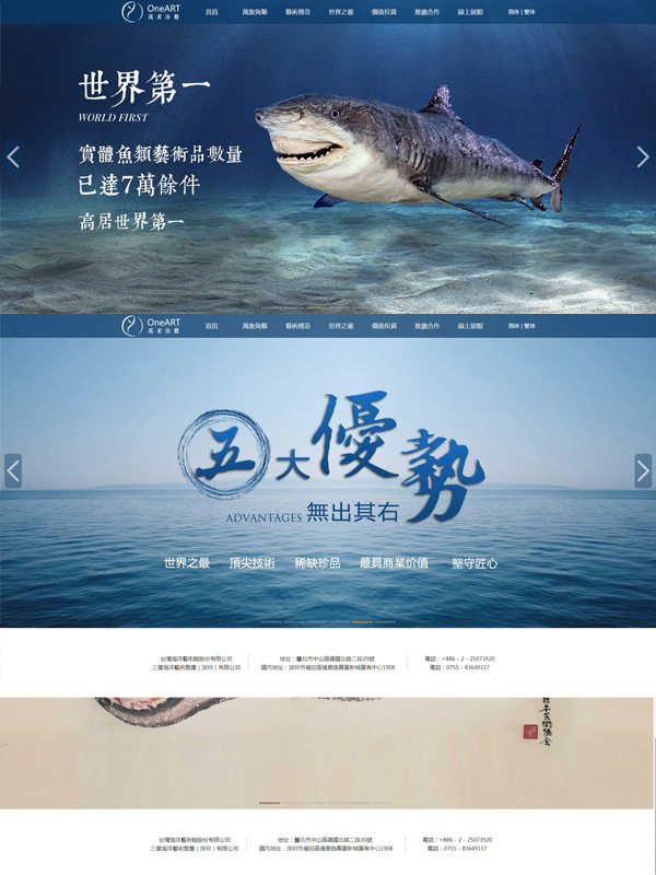 三壹海洋艺术网站建设案例